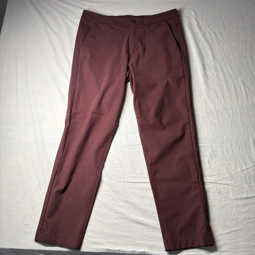 Lululemon Men's ABC Slim Fit Pants Size 33x28 Maroon Warpstreme